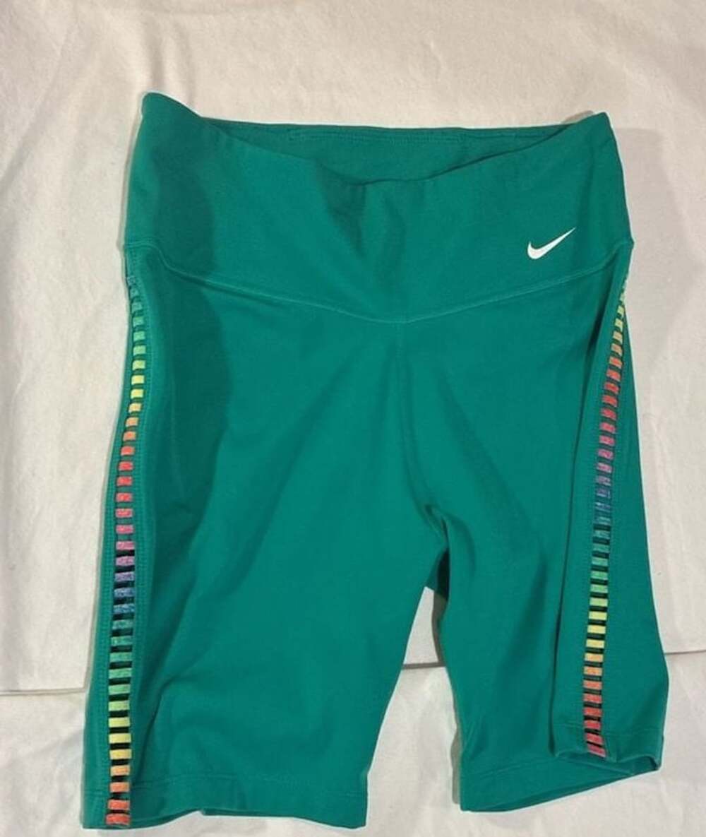 Nike Dri-FIT Rainbow Ladder Biker Shorts Size S Green